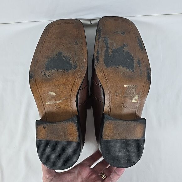 Fratelli Select Men's Warm Brown Leather Loafers Strap and Buckle Size 8.5 M - Picture 4 of 10